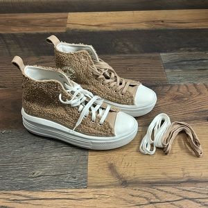 Women Converse All Star Move HI Platform Champagne Tan/Egret/Egret size 7